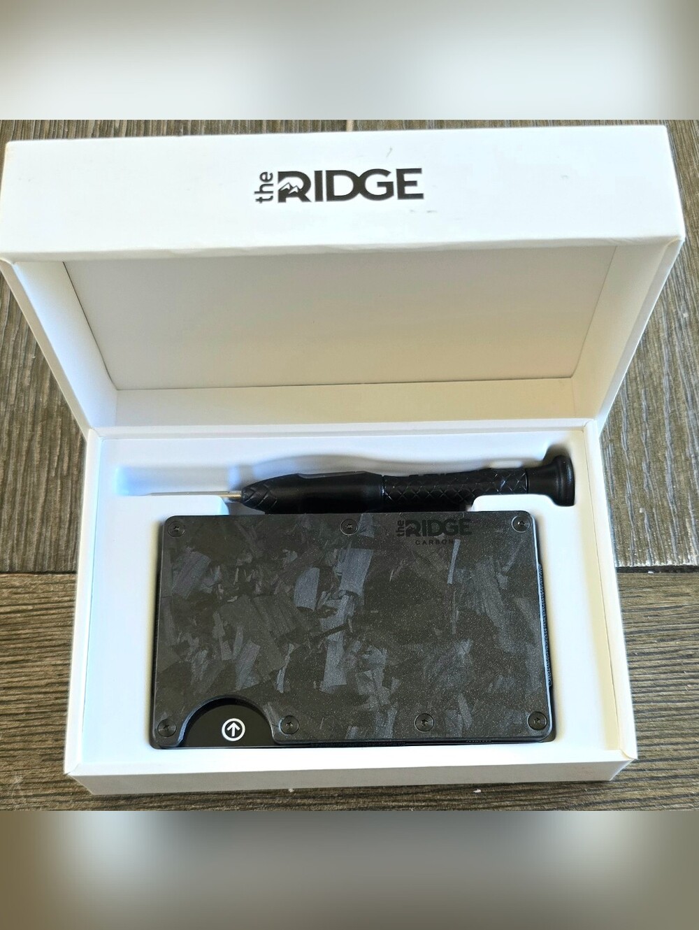 The Ridge Carbon Fiber Wallet with Money Clip - Forged Carbon Color - NIB!